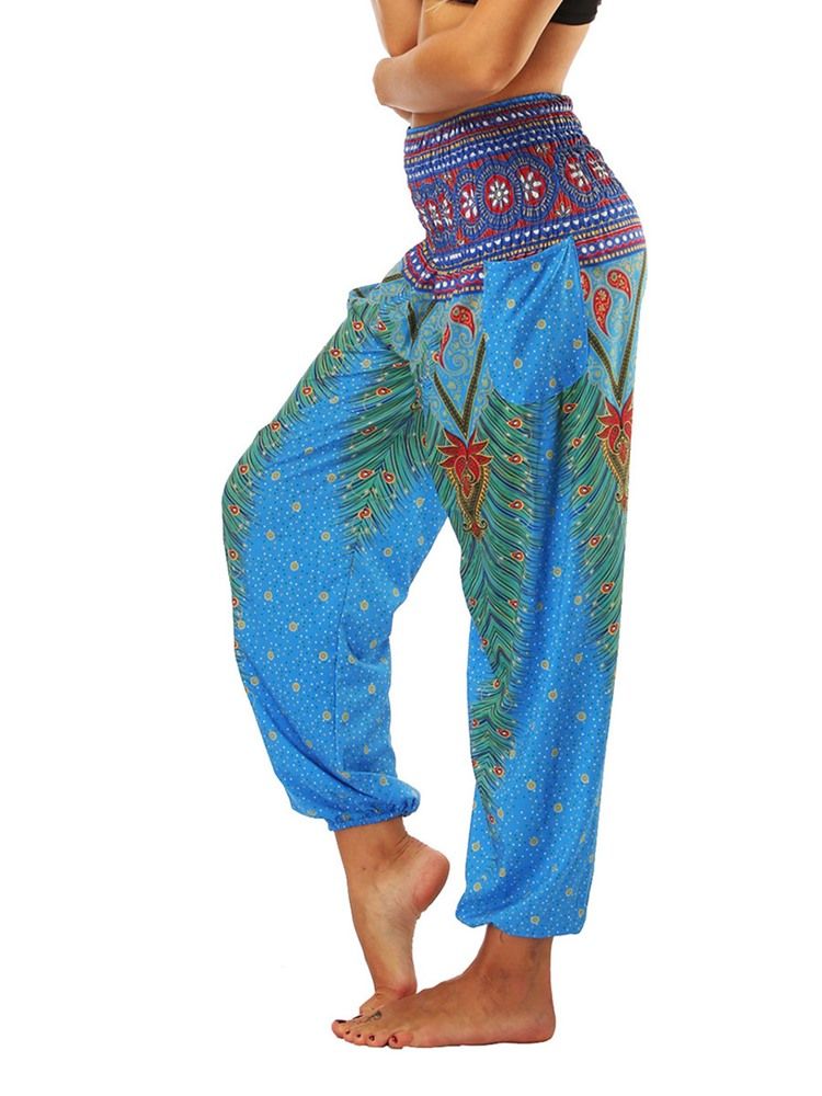 Naisten Boho Print -geometriset Street Dance -joogahousut