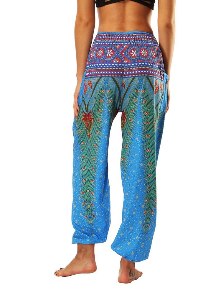 Naisten Boho Print -geometriset Street Dance -joogahousut