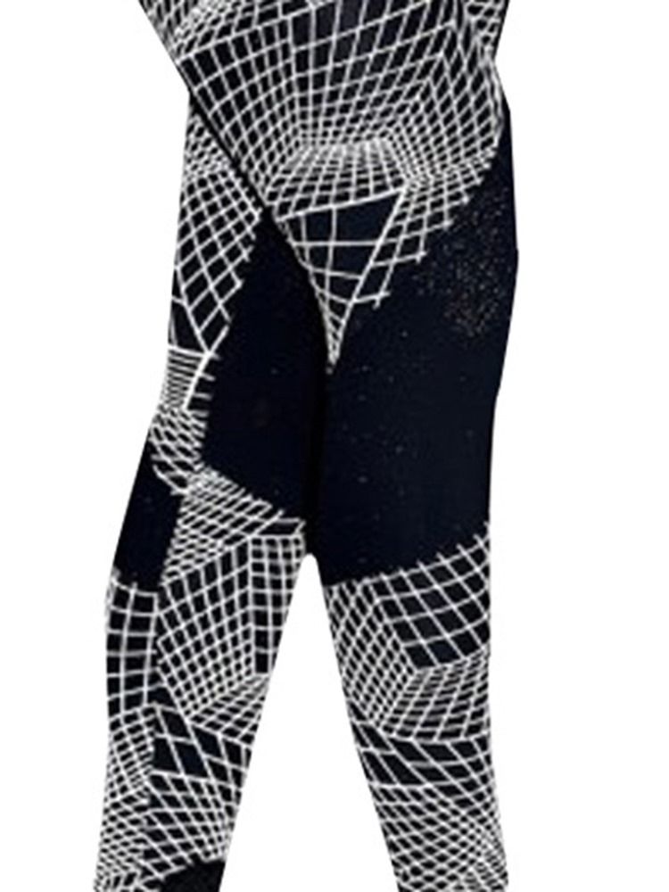 Naisten Hengittävät Geometriset Push Up Gym Sport Leggings -joogahousut Korkealla Vyötäröllä Tiktok-leggingsit