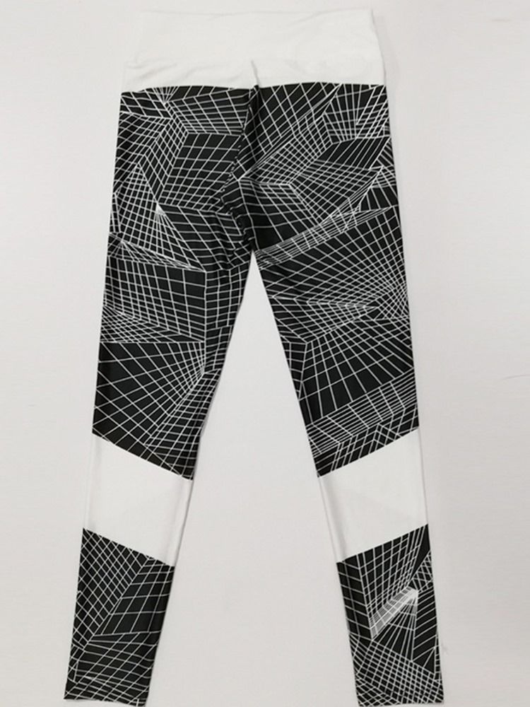 Naisten Hengittävät Geometriset Push Up Gym Sport Leggings -joogahousut Korkealla Vyötäröllä Tiktok-leggingsit