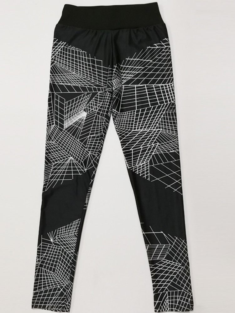 Naisten Hengittävät Geometriset Push Up Gym Sport Leggings -joogahousut Korkealla Vyötäröllä Tiktok-leggingsit