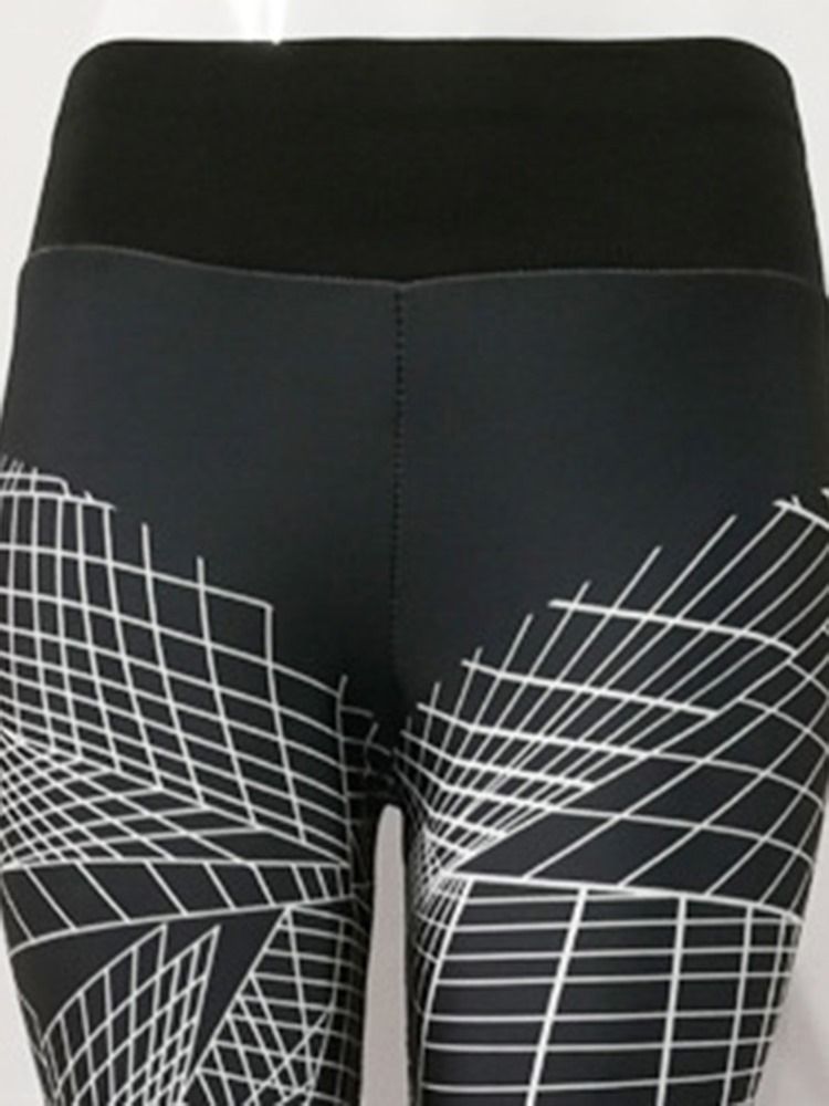 Naisten Hengittävät Geometriset Push Up Gym Sport Leggings -joogahousut Korkealla Vyötäröllä Tiktok-leggingsit