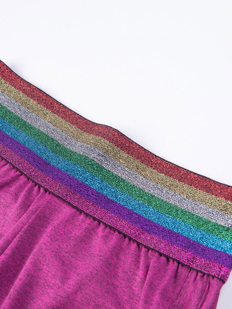 Naisten Rainbow Patchwork Shortsit Kesäkuntosaliurheilujoogahousut