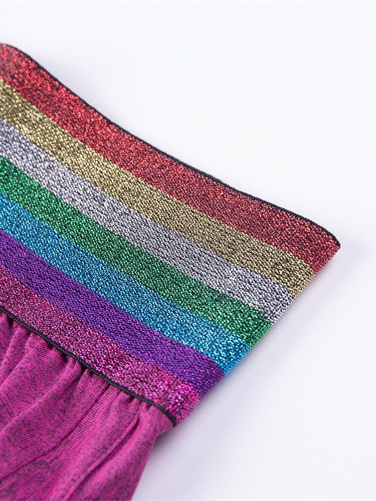 Naisten Rainbow Patchwork Shortsit Kesäkuntosaliurheilujoogahousut