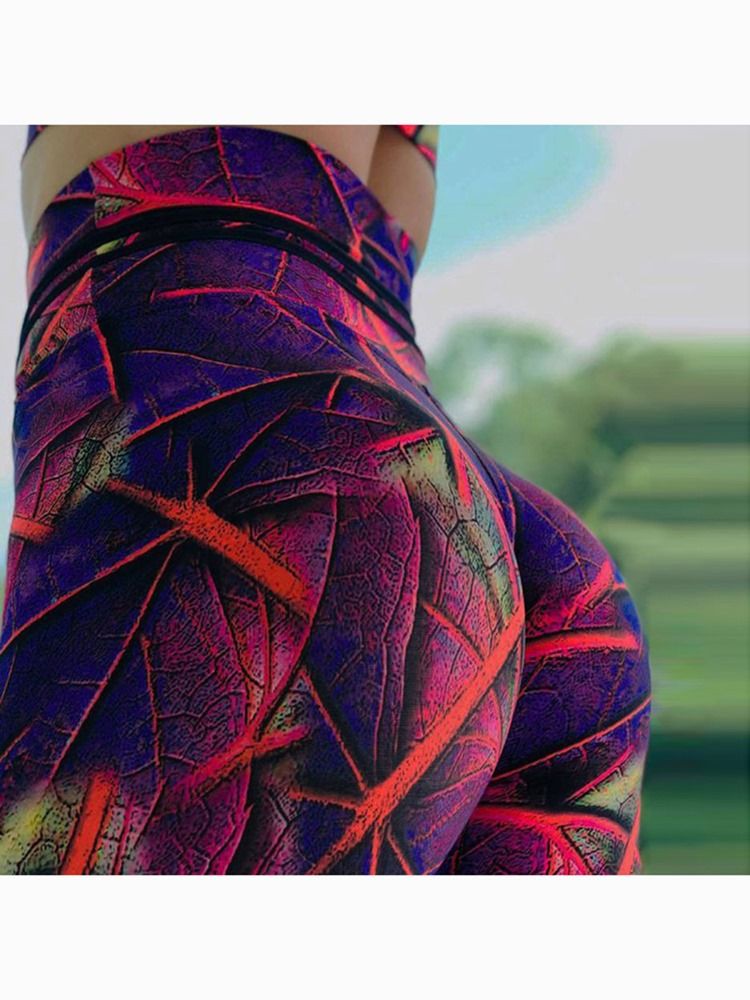 Naisten Väripainatus Täyspitkillä Push Up Leggings -joogahousuilla Korkea Vyötärö Tiktok-leggingsit