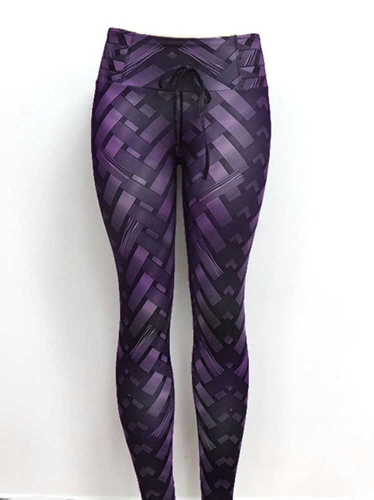 Solid Weave Print -joogahousut Naisille Korkea Vyötärö Tiktok-leggingsit