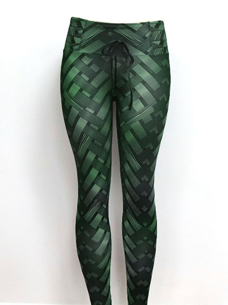 Solid Weave Print -joogahousut Naisille Korkea Vyötärö Tiktok-leggingsit