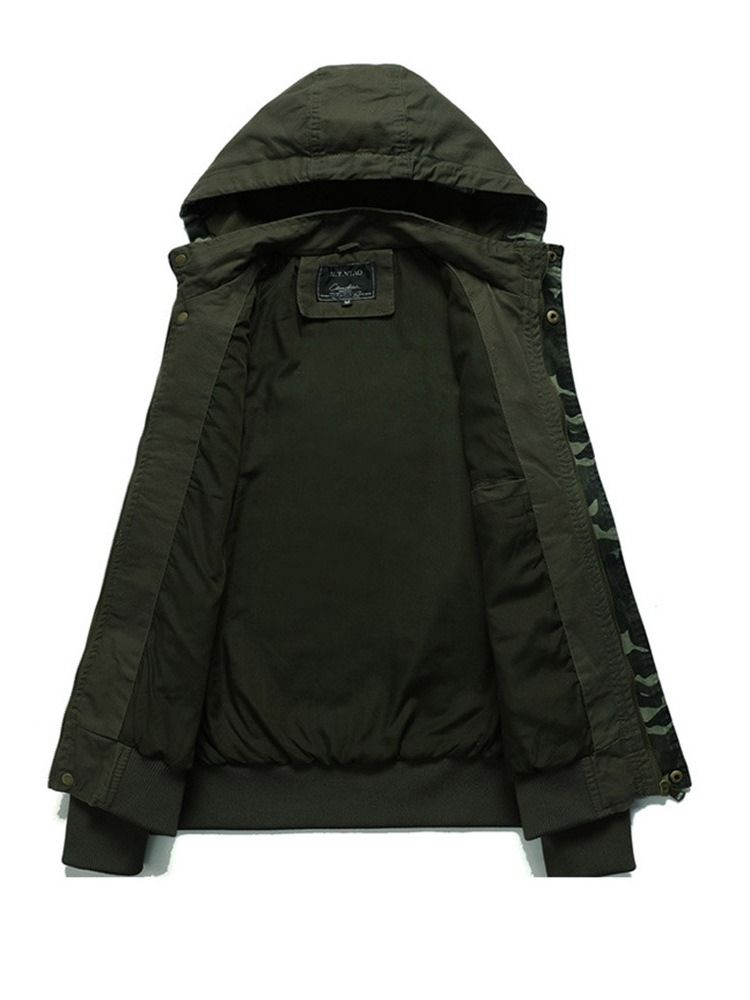 Camouflage Zipper -hupullinen Miesten Takki