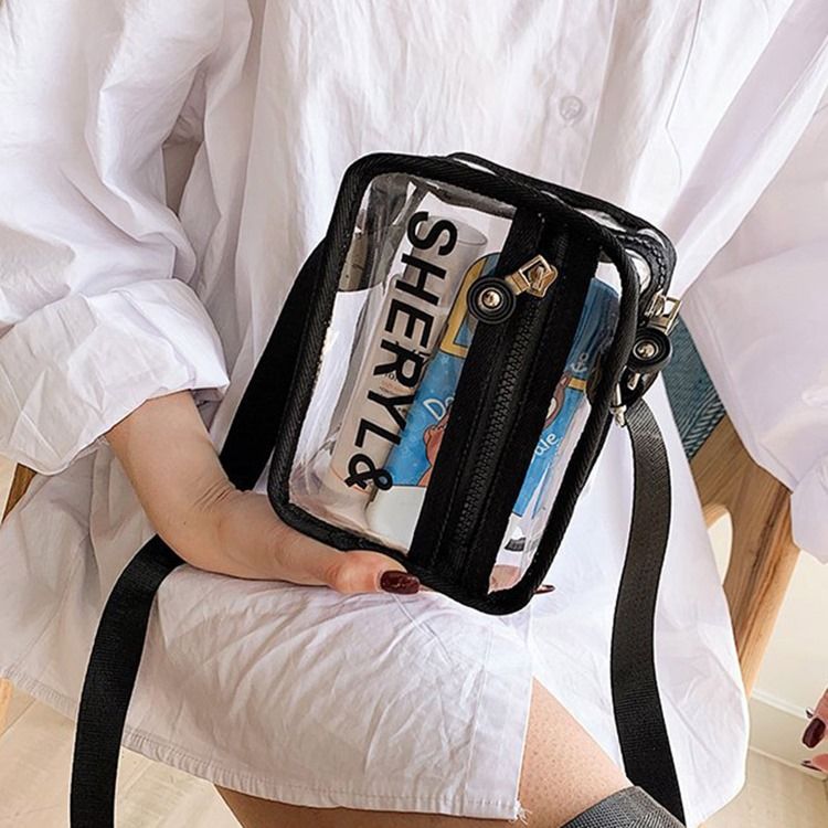 Letter Pvc Thread Flap Crossbody -laukut