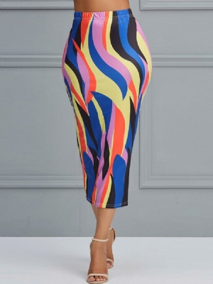 Color Block Geometric Bodycon Naisten Hameet