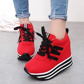 Color Block Platform Lace-up Naisten Lenkkarit