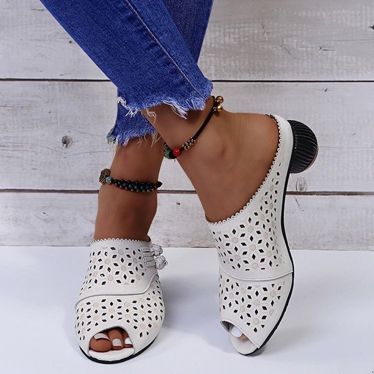 Chunky Heel Slip-on Flip Flop Naisten Tossut