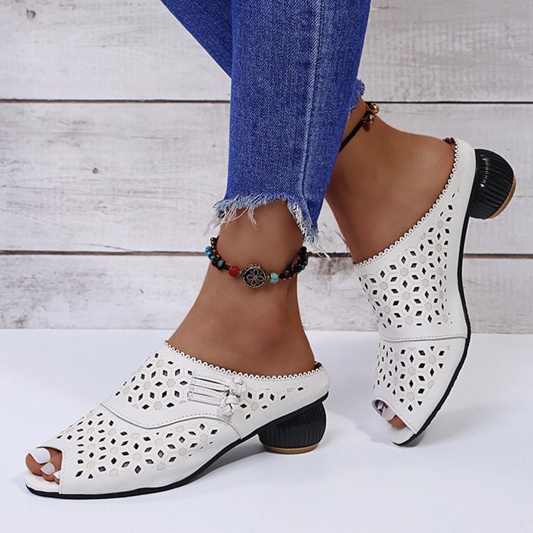 Chunky Heel Slip-on Flip Flop Naisten Tossut