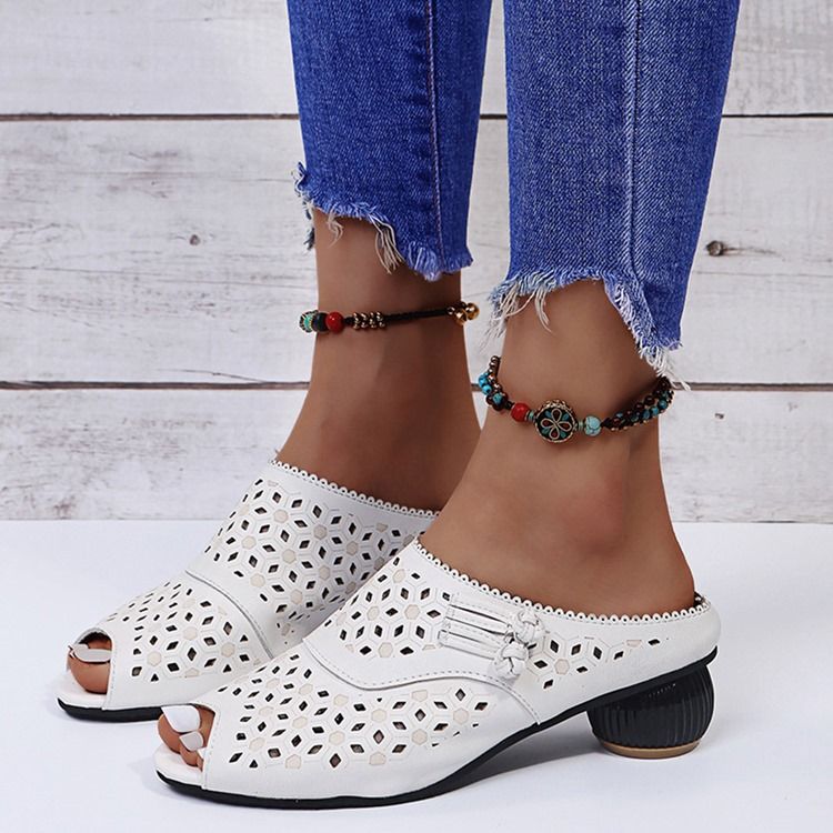 Chunky Heel Slip-on Flip Flop Naisten Tossut