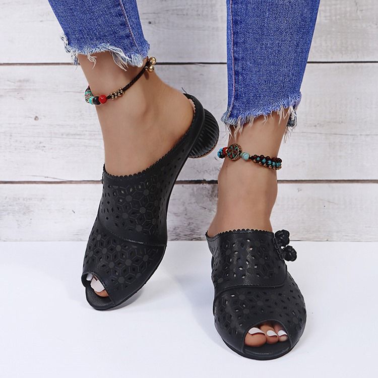 Chunky Heel Slip-on Flip Flop Naisten Tossut