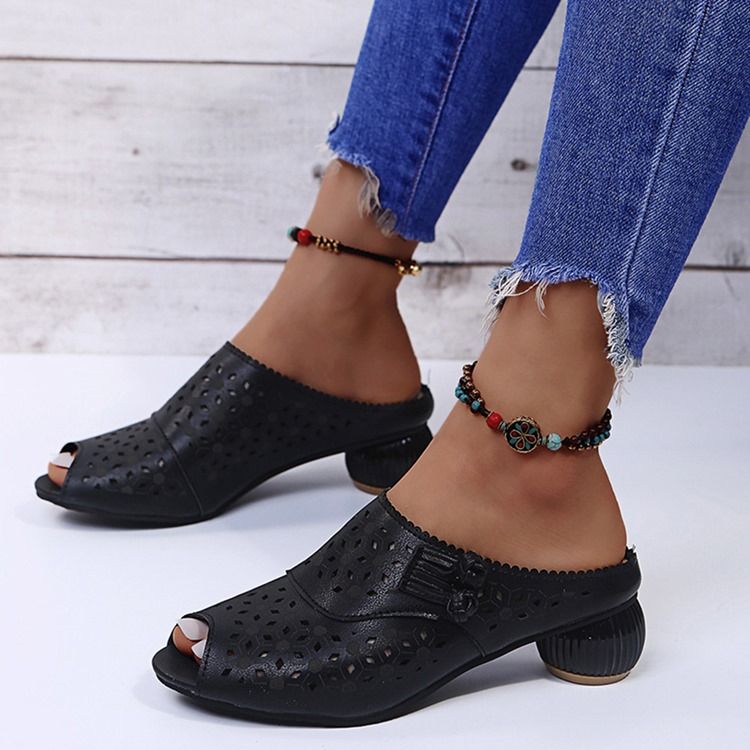 Chunky Heel Slip-on Flip Flop Naisten Tossut