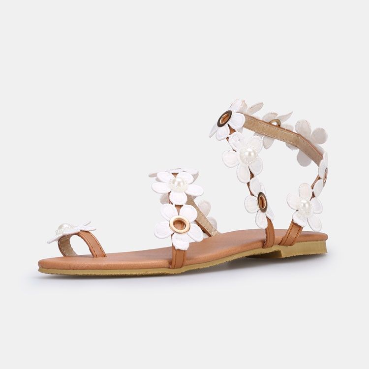 Floral Toe Ring Slip-on Naisten Sandaalit