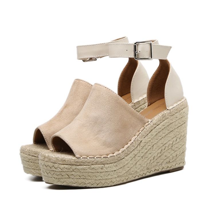 Naisten Solki Peep Toe Platform Espadrille Wedge-sandaalit