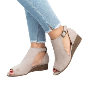 Peep Toe Wedge Heel Naisten Sandaalit