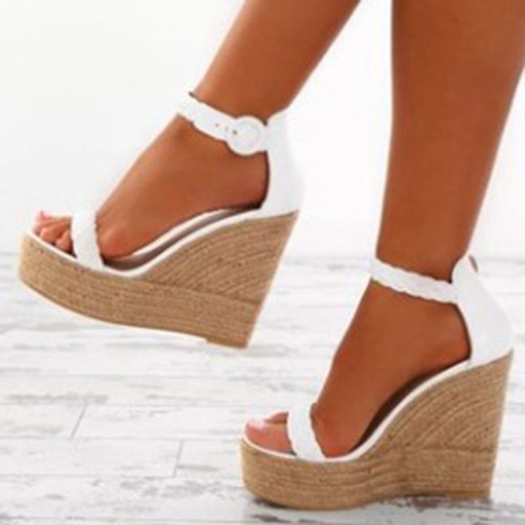 Plain Heel Covering Wedge Heel Naisten Sandaalit