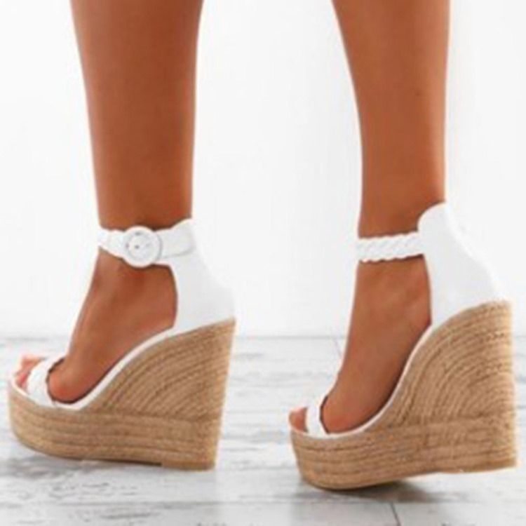 Plain Heel Covering Wedge Heel Naisten Sandaalit