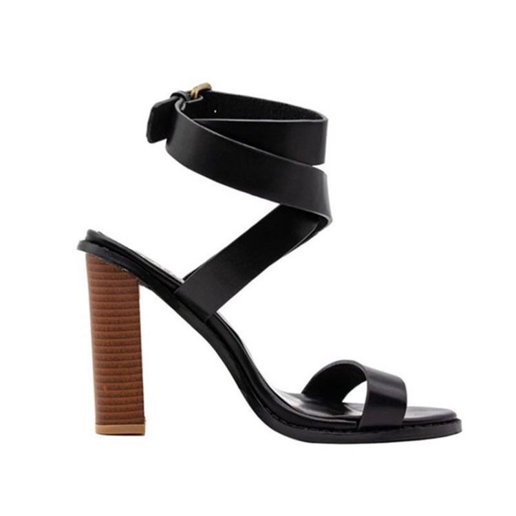 Plain Solki Strappy Chunky Heel Naisten Sandaalit