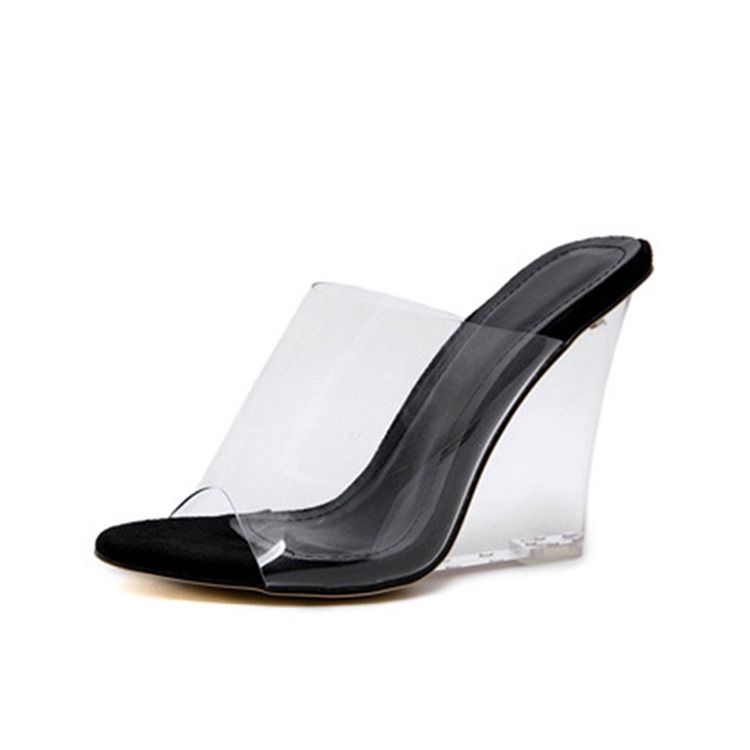 Pvc Wedge Heel Slip-on Naisten Puukengät