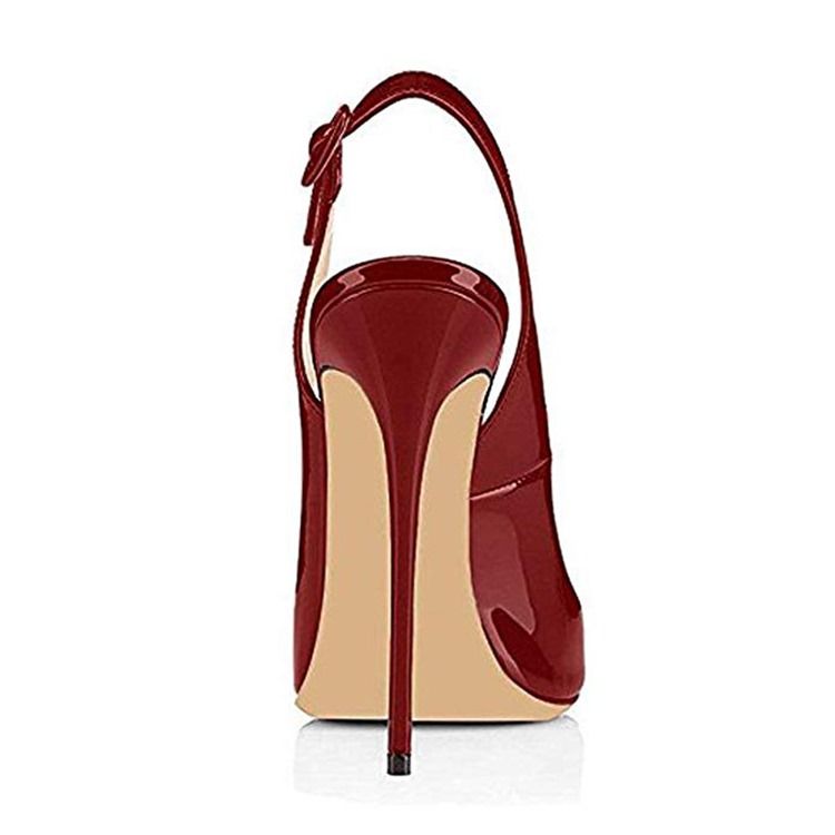 Stiletto Heel Slingback Strap Naisten Punaiset Sandaalit