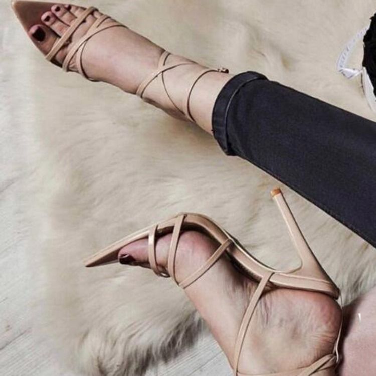 Strappy Stiletto Heel Buckle Naisten Sandaalit