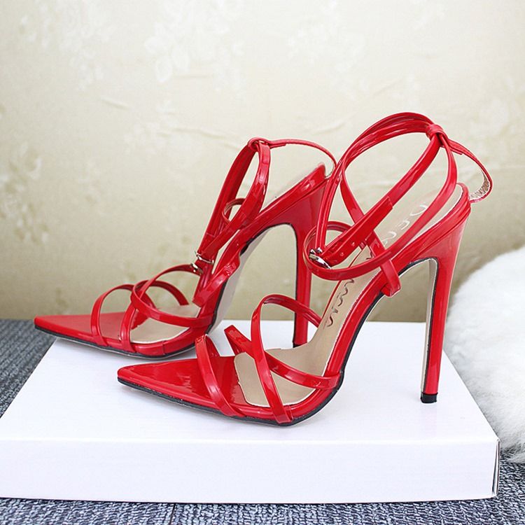 Strappy Stiletto Heel Buckle Naisten Sandaalit