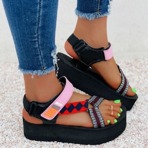 Velcro Open Toe Platform Platform Naisten Sandaalit