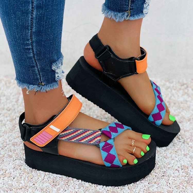 Velcro Open Toe Platform Platform Naisten Sandaalit