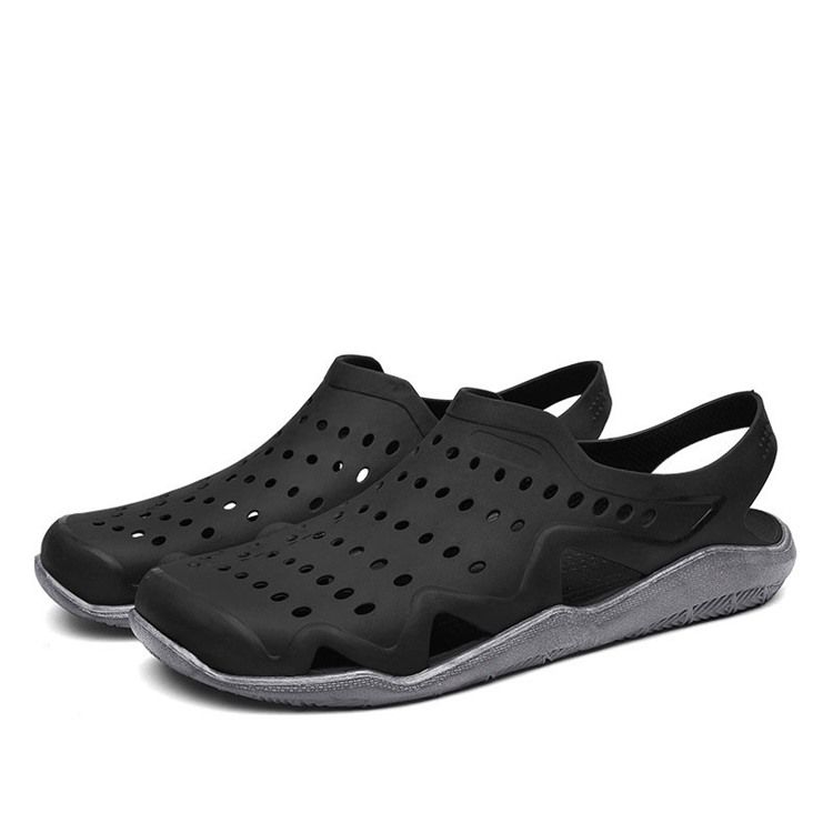 Yksinkertaiset Hollow Slip-on Color Block -sandaalit