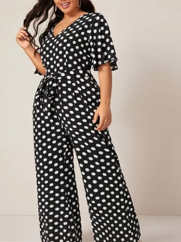 Polka Dots Western Print Naisten Ohut Suora Haalari