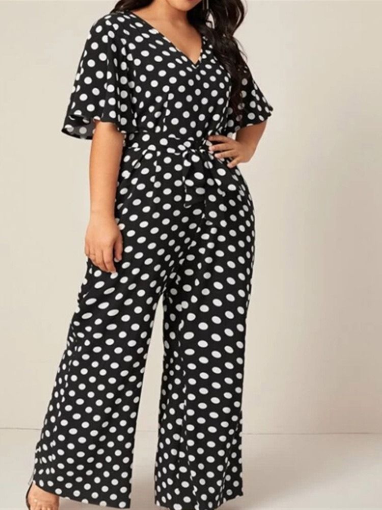 Polka Dots Western Print Naisten Ohut Suora Haalari