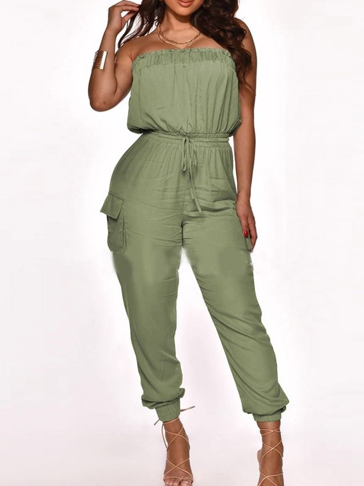 Tavalliset Rento Nilkka Pituus Lyijykynä Housut Mid Waist Naisten Jumpsuit