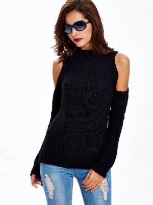 Naisten Sisjuly Cold Shoulder Turtle Neck -neuleet