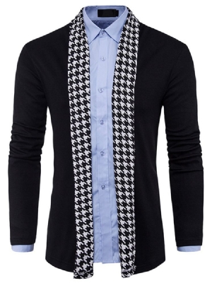 Tavallinen Houndstooth Slim Fall Miesten Villapaita