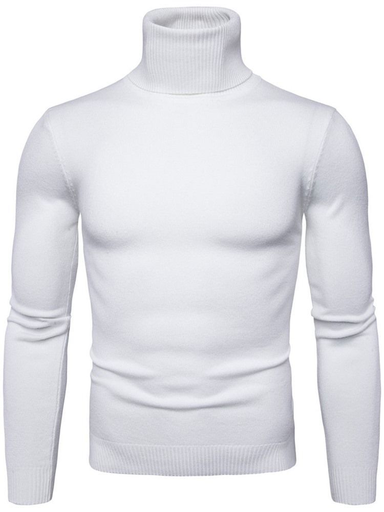 Turtleneck Plain Standard Slim Spring -pusero