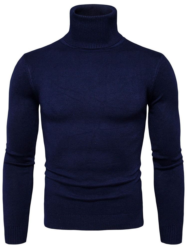 Turtleneck Plain Standard Slim Spring -pusero