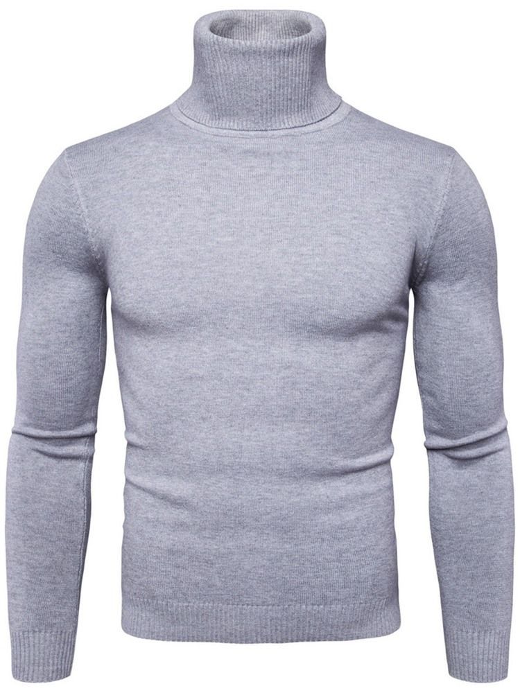 Turtleneck Plain Standard Slim Spring -pusero