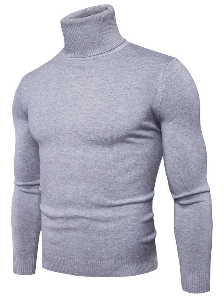 Turtleneck Plain Standard Slim Spring -pusero