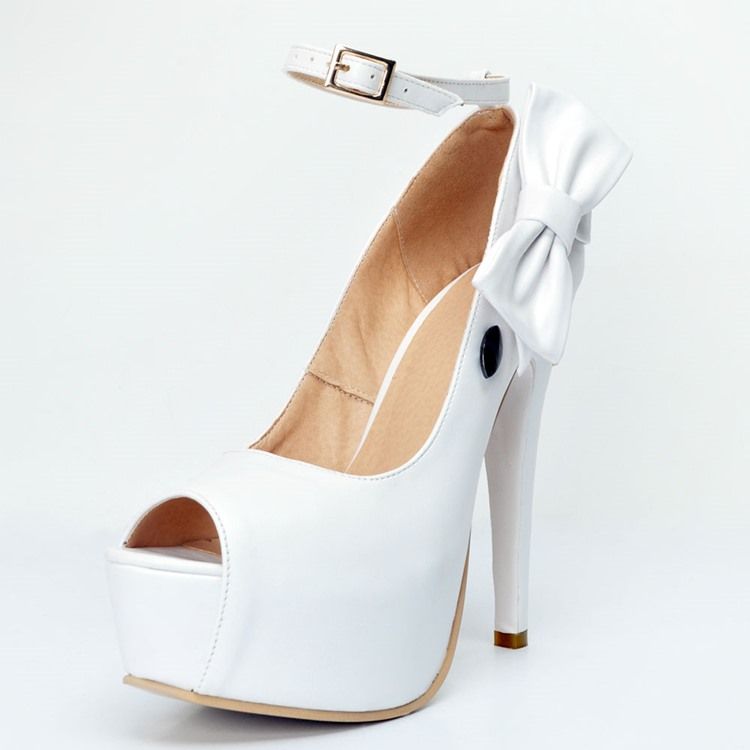 Naisten Peep Toe-tavalliset Stilettopumput Rusetilla