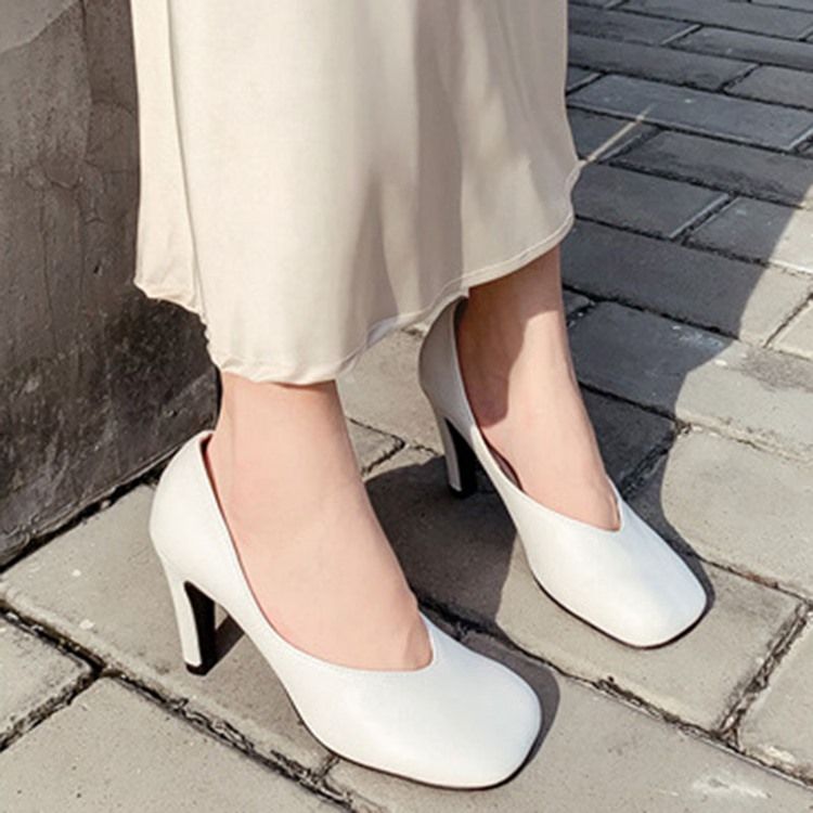 Pu Slip-on Square Toe Piikkikorko Naisten Avokkaat