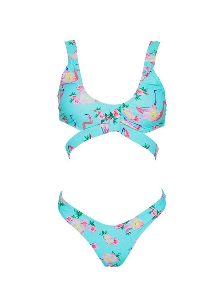 Naisten Kukka Tankini Set Print -uimapuvut