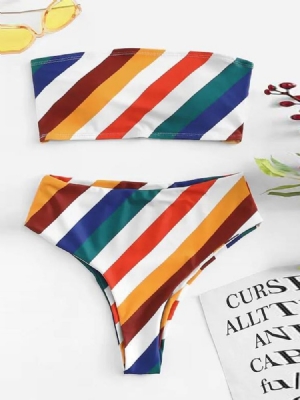 Naisten Seksikkäät Tankini Set Stripe -uimapuvut