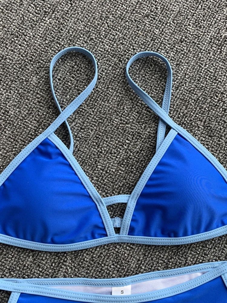 Naisten Yksivärinen Patchwork Hollow Micro Bikini Set