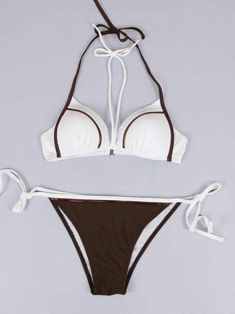 Sexy Plain Bikini Set Naisten Uimapuvut