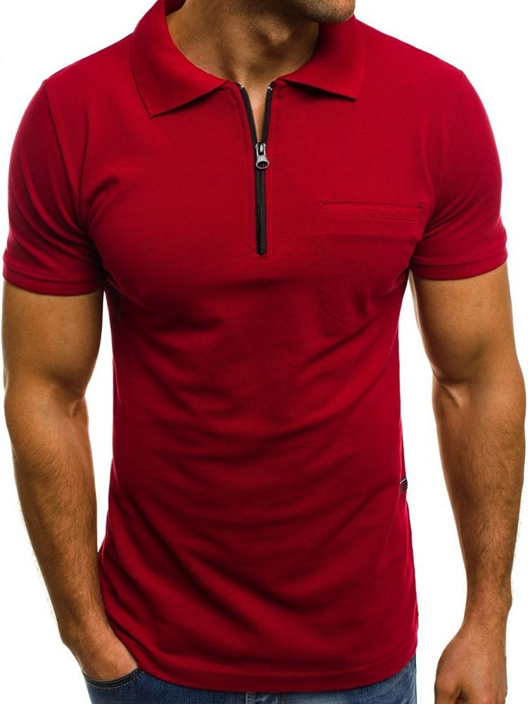 Vapaa-ajan Plain Polo Neck Loose T-paita