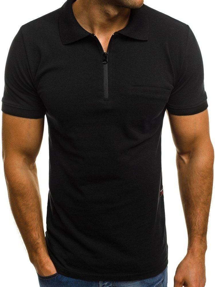 Vapaa-ajan Plain Polo Neck Loose T-paita